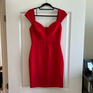 Elegant Red Fitted Dress
